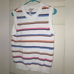 Women's St. John's Bay Striped Sleeveless Knit Top Size Medium